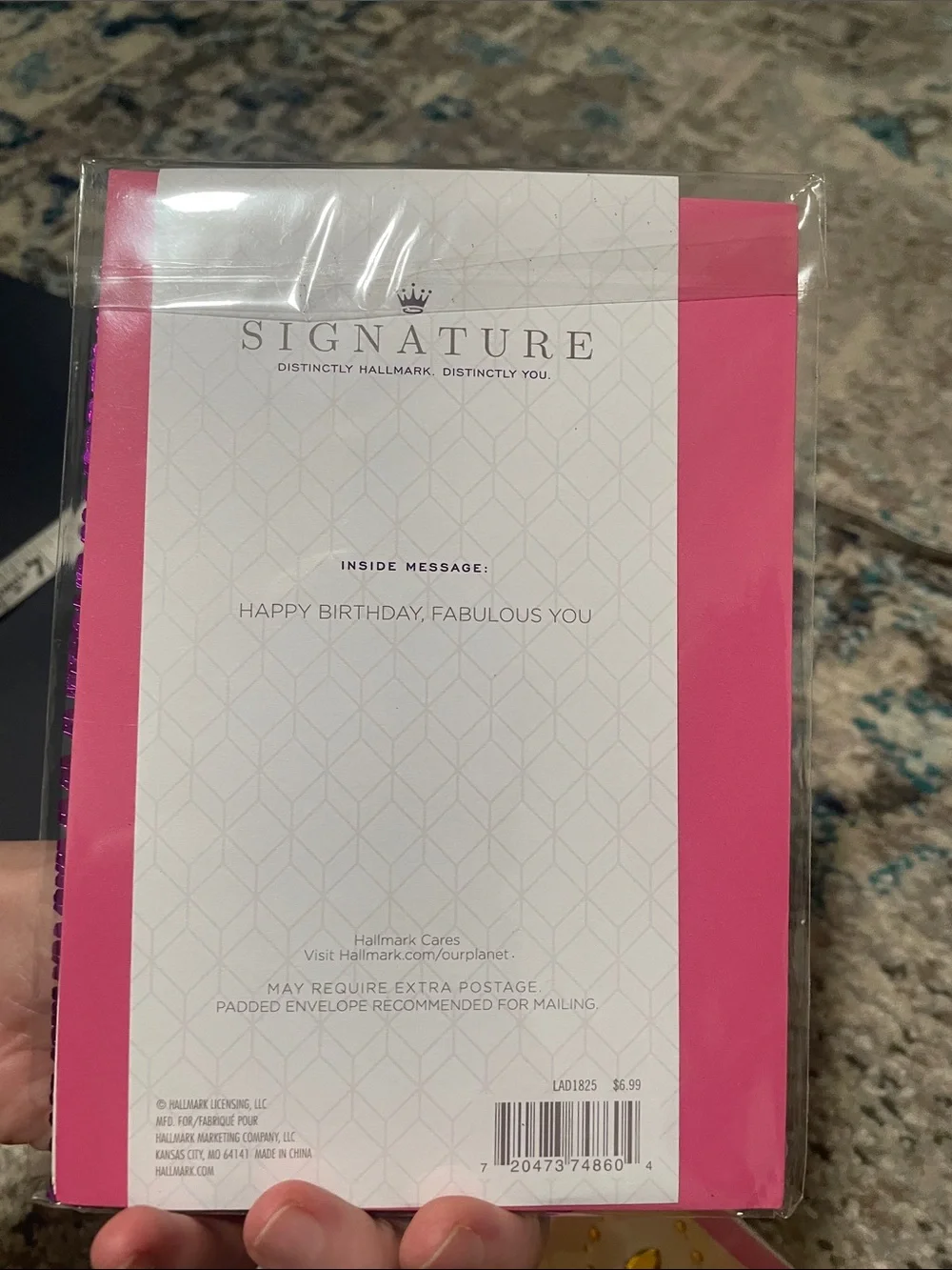 🖤5/$25 Hallmark birthday Fabulous Sequin Purple greeting card & envelope